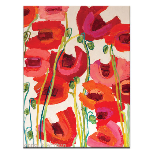 Anna Blatman Crazy Poppies Framed Canvas Print