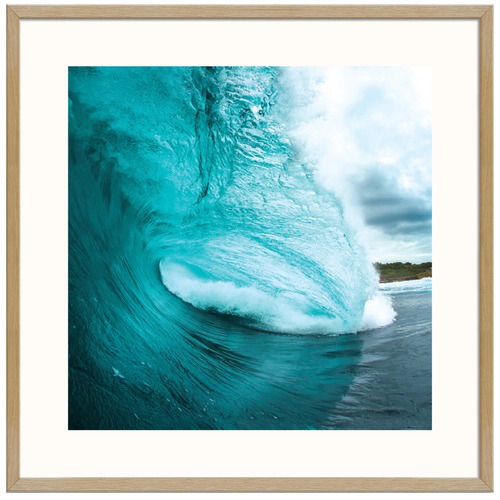 Turquoise Wave Square Printed Wall Art