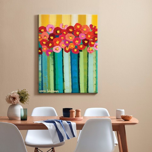 Vintage Poppies by Anna Blatman Art Print on Canvas