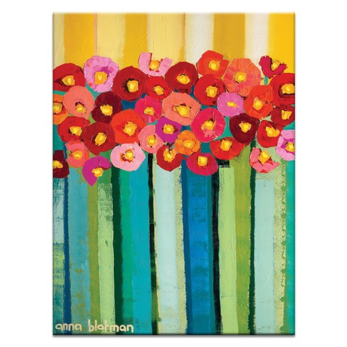 Vintage Poppies by Anna Blatman Art Print on Canvas