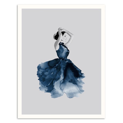 Our Artists' Collection Lady in Blue Printed Wall Art | Temple & Webster