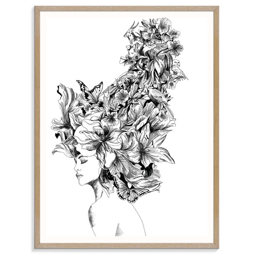 Our Artists' Collection Head In The Flowers Printed Wall Art Temple