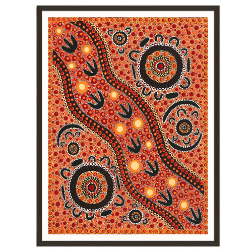 Family Camping Out Bush Emu Hunting Printed Wall Art
