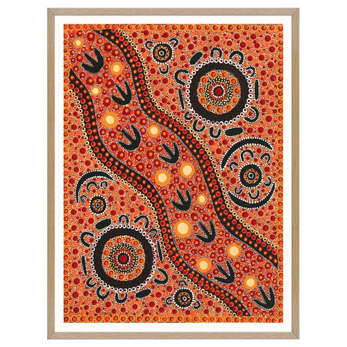 Family Camping Out Bush Emu Hunting Printed Wall Art