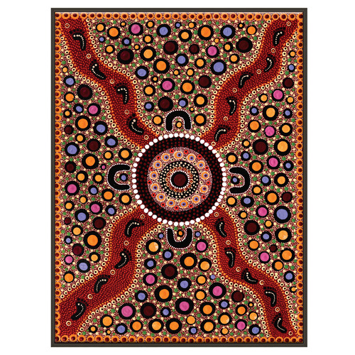 Children Picking Desert Flowers Printed Wall Art