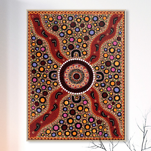 Children Picking Desert Flowers Printed Wall Art