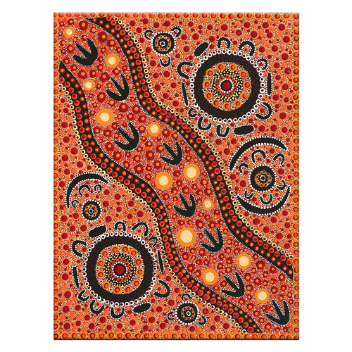 Family Camping Out Bush Emu Hunting Printed Wall Art