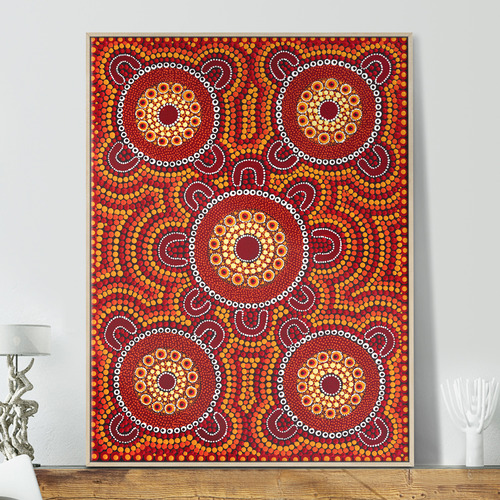 Meeting Places Family Sitting Around Campfires Out Bush Telling Stories Printed Wall Art