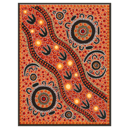 Family Camping Out Bush Emu Hunting Printed Wall Art