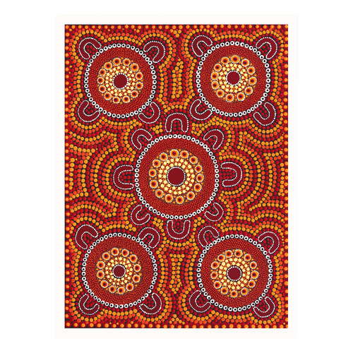 Meeting Places Family Sitting Around Campfires Out Bush Telling Stories Printed Wall Art