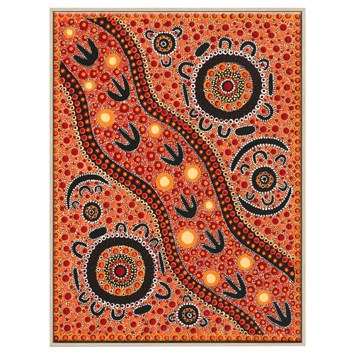 Family Camping Out Bush Emu Hunting Printed Wall Art