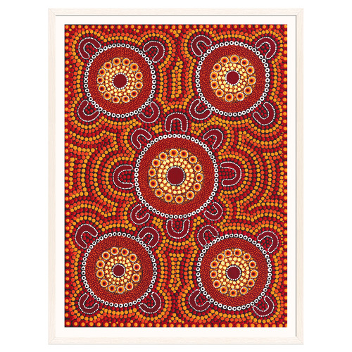 Meeting Places Family Sitting Around Campfires Out Bush Telling Stories Printed Wall Art