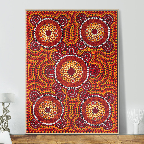 Meeting Places Family Sitting Around Campfires Out Bush Telling Stories Printed Wall Art