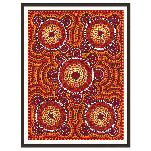 Meeting Places Family Sitting Around Campfires Out Bush Telling Stories Printed Wall Art