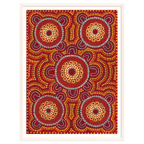 Meeting Places Family Sitting Around Campfires Out Bush Telling Stories Printed Wall Art