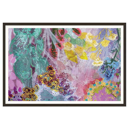 Golden Flowers Printed Wall Art