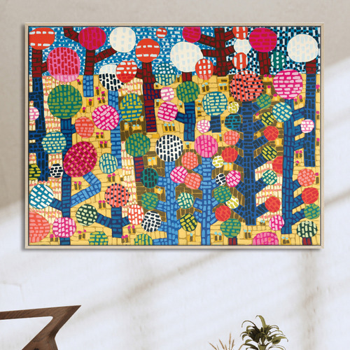 Sashiko Forest Printed Wall Art