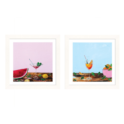 Summer Fizz & Fruit Delight Framed Paper Print Wall Art