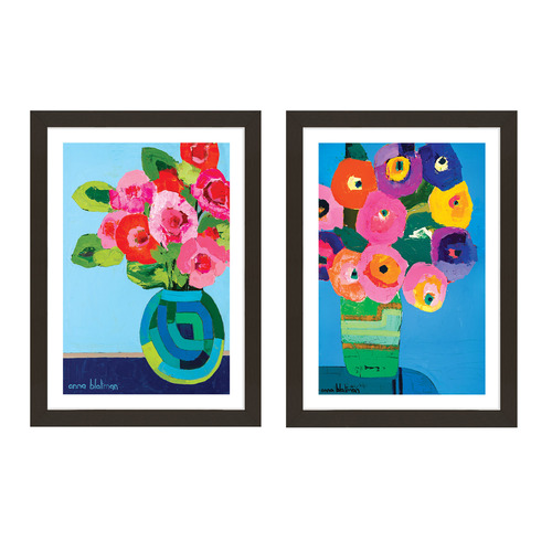 Bold Botanicals Framed Paper Print Wall Art Diptych Temple & ster