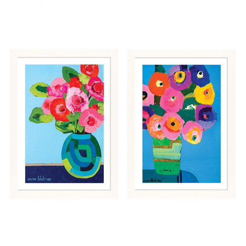 Bold Botanicals Framed Paper Print Wall Art Diptych Temple & ster