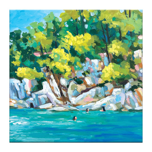 Swim to the Rocks Canvas Wall Art