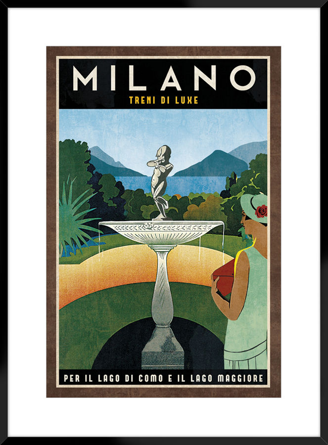 Vintage Train Milano Framed Printed Wall Art