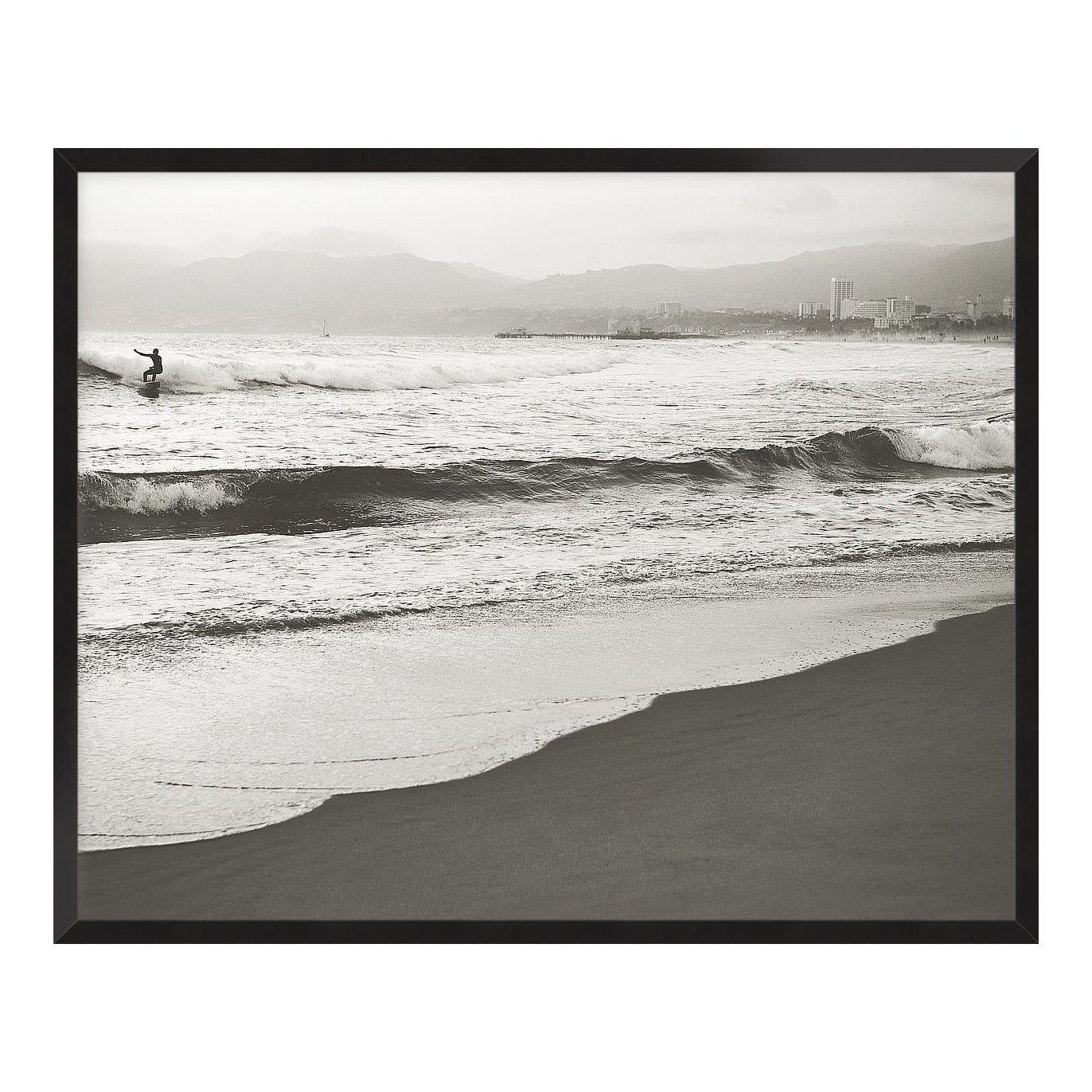 BW Surfer No. 1 Canvas Wall Art