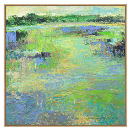 Wetland with Yellow Sky Canvas Wall Art