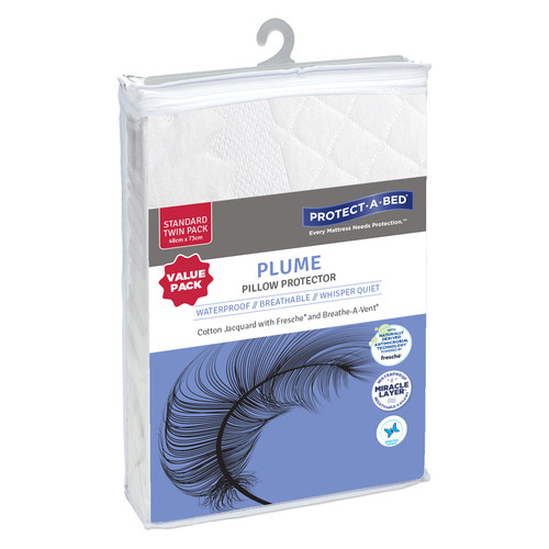 Plume Cotton Standard Pillow Protector Twin Pack
