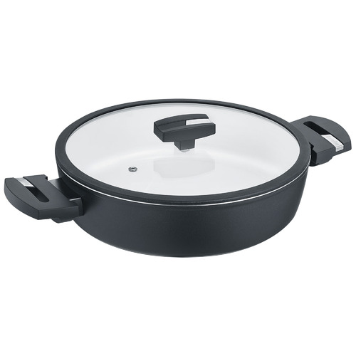 B.Nature 28cm Stainless Steel Saute Pan with Lid
