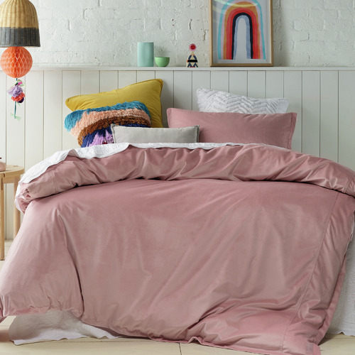 Jiggle Giggle Blush Veronica Velvet Quilt Cover Set & Reviews Temple