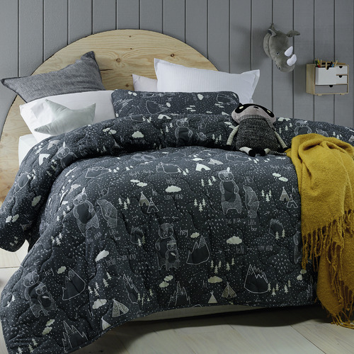 Grey In The Woods Cotton Blend Double Comforter Set Temple Webster