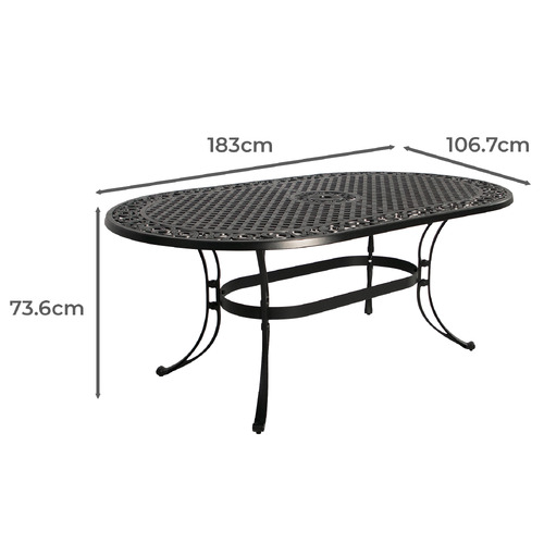 6 Seater Helga Aluminium Outdoor Dining Set Temple & ster