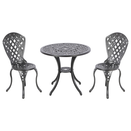 3 Pieces Remycrest Lattice Aluminium Table Set
