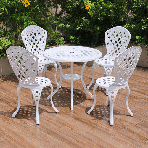 5 Pieces Remycrest Lattice Aluminium Table Set