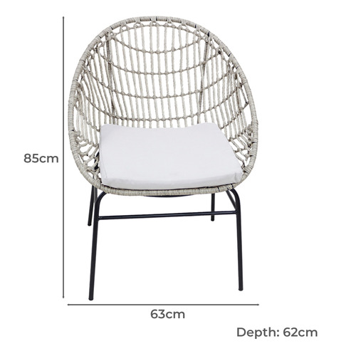 3 Seater Aurora Outdoor Bistro Table & Chair Set