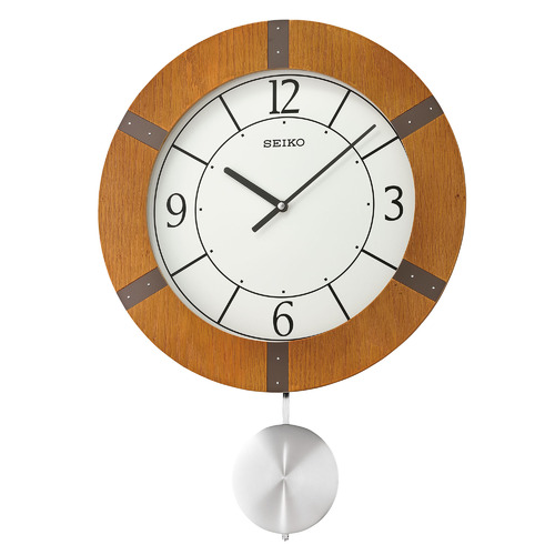 SeikoClocks Seiko Wooden Pendulum Wall Clock Temple & ster