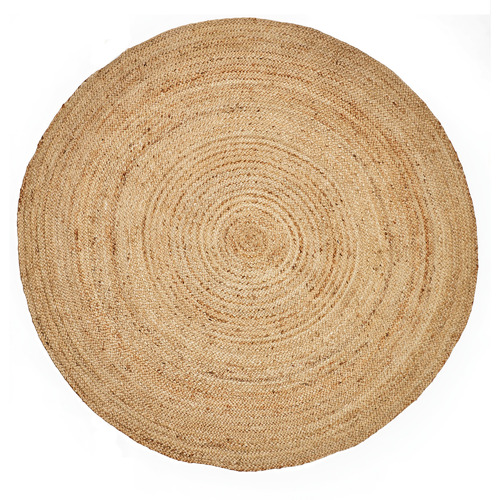 Lotus Rugs Natural Kaza Hand-Woven Round Jute Rug | Temple & Webster