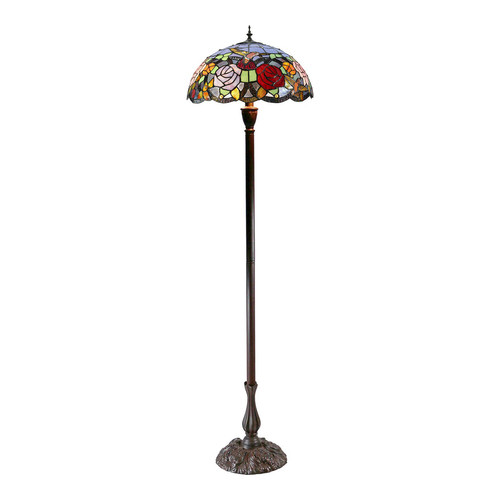Tiffany Emporium Hummingbird Flower Stained Glass Floor Lamp Temple Webster Tiffany Emporium Hummingbird Flower, Stained Glass Floor Lamp Australia