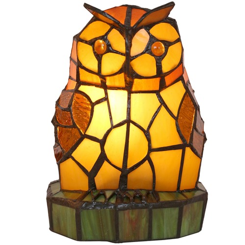 Amber Owl Tiffany Style Table Lamp Temple Webster