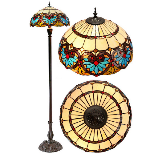Boheme Lotus Tiffany Style Floor Lamp
