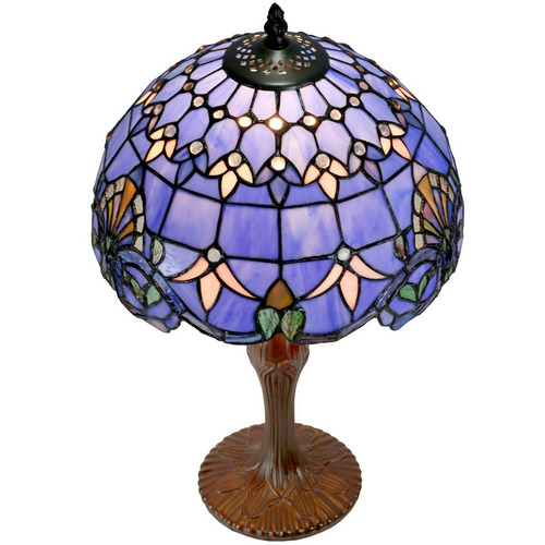 Tiffany Emporium Blue Baroque Tiffany Bedside Lamp | Temple & Webster