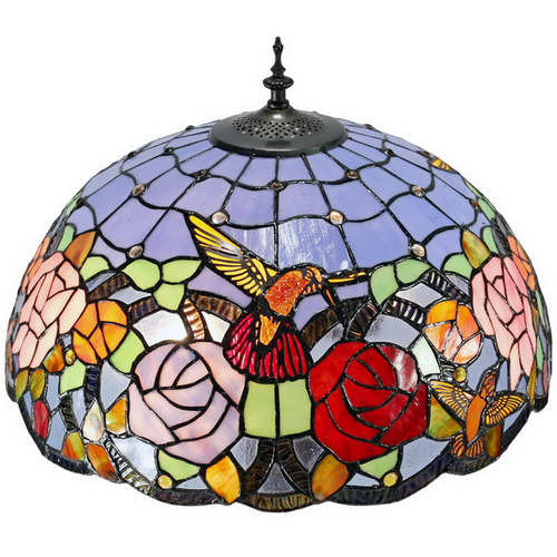 Hummingbird Flower Stained Glass Tiffany Floor Lamp