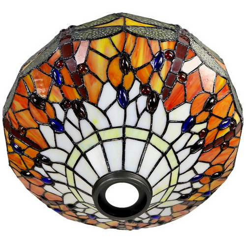 Red Dragonfly Tiffany Floor Torchiere Lamp