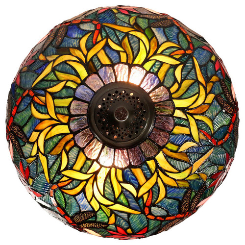 Large Blue Traditional Dragonfly Tiffany Table Lamp
