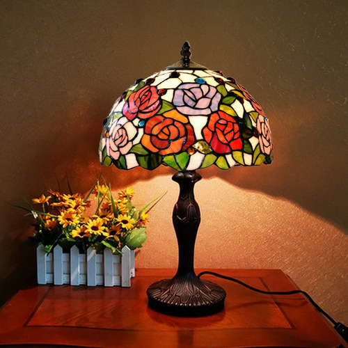 Gem Rose Tiffany Bedside Lamp