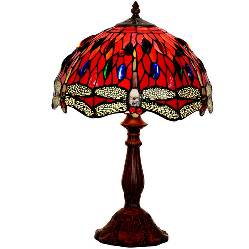 Classical Red Dragonfly Bedside Lamp