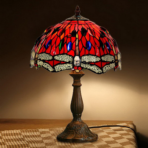 Classical Red Dragonfly Bedside Lamp