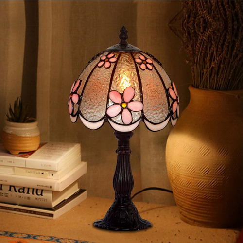 Pink Daisy Tiffany-Style Mini Table Lamp