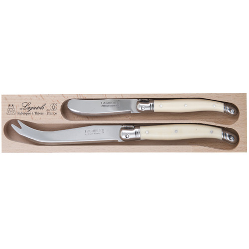 2 Piece Ivory Laguiole Debutant Cheese Knife Set